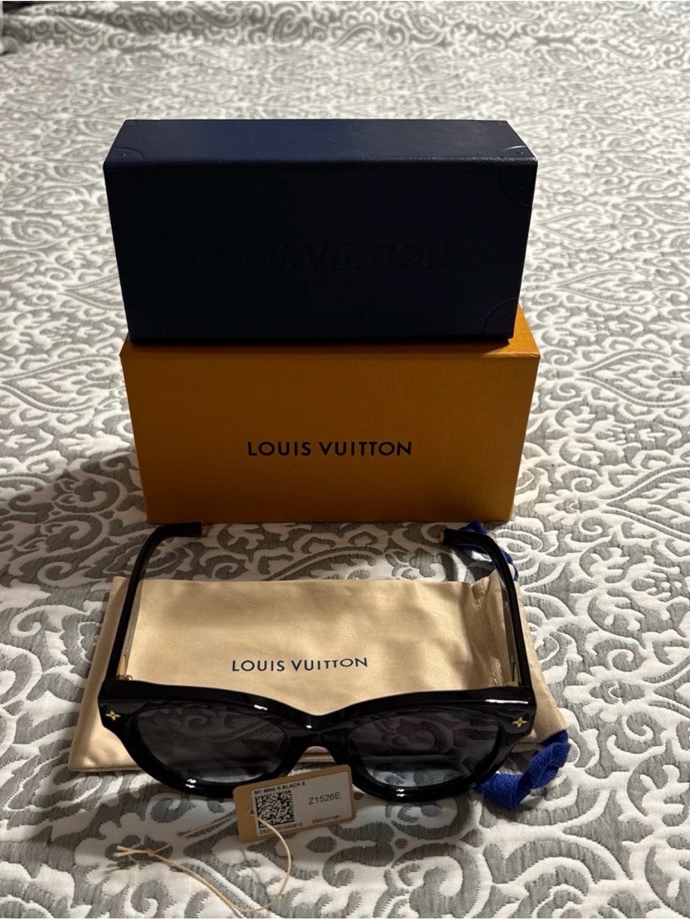 Louis Vuitton Black Cat-Eye Sunglasses with Gold Accents